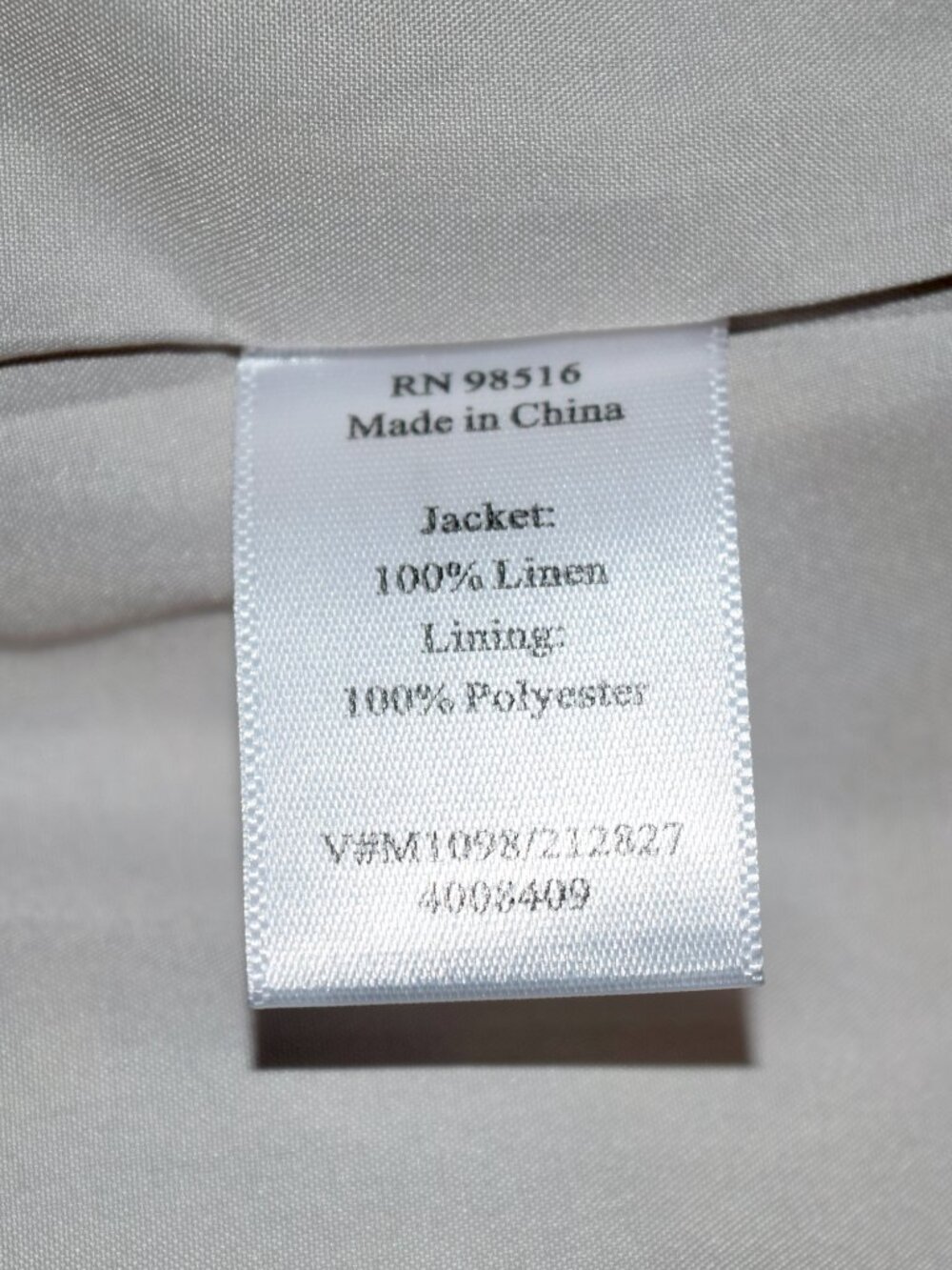 Coldwater Creek Tan & Blue Abstract Watercolor Linen Jacket | Size M - Picture 7 of 7